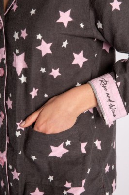 Flannel PJs - Pink Stars